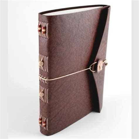 Journal rustique cuir brun B-6, carnet en cuir, livre de signatures ...