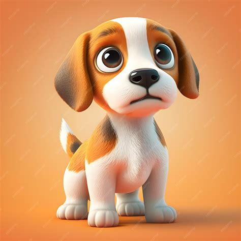 super lindo pequeno beagle representado al estilo de pixar cartoon