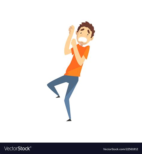 scared  panicked young man emotional guy vector image