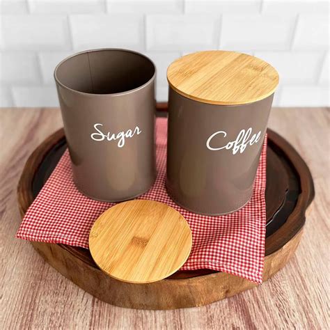 Porta Cafe E Acucar - Porta Café e Açúcar Herméticos Canister Cinza 2 peças - Haus Concept