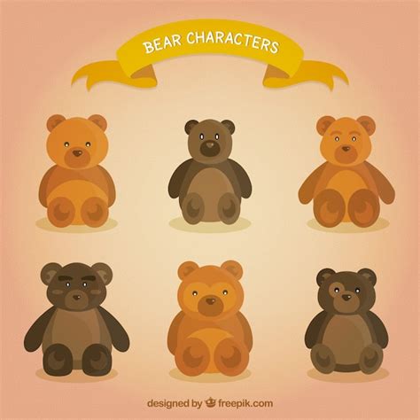 premium vector cute collection  bear characters