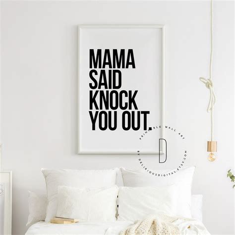 Mama Said Knock You Out Rap Lyrics Wall Art Rap Poster Rap - Etsy