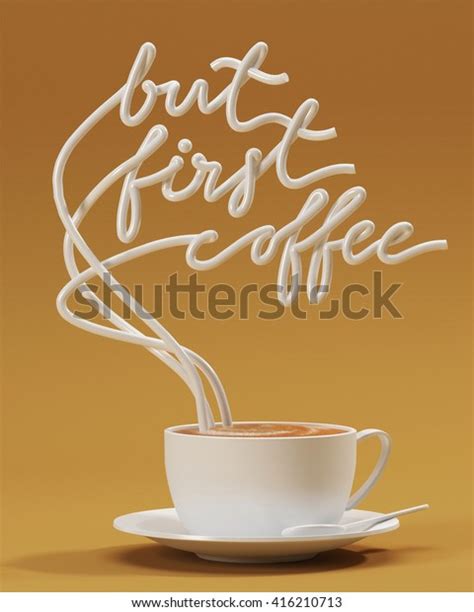 coffee quote cup typography poster stock illustration