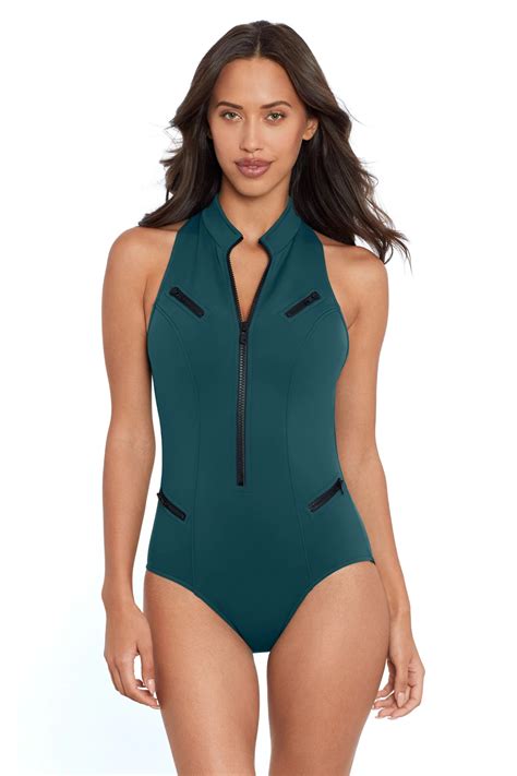 Coco Zip-Front Racerback One Piece Swimsuit | Everything But Water