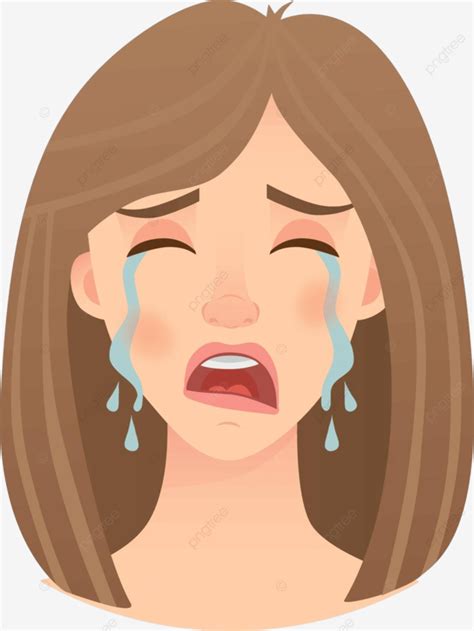 emosi wajah wanita menangis kartun wanita vektor kartun perempuan