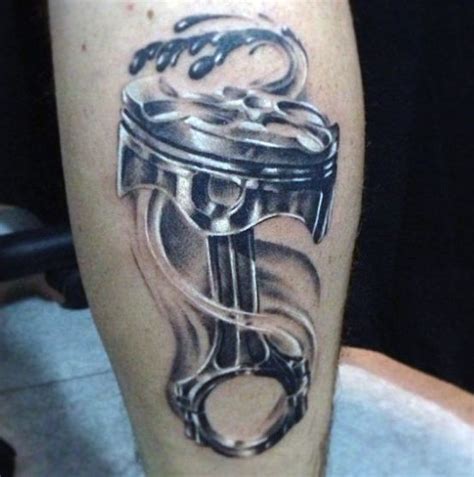 60 Piston Tattoo Designs For Men - Unleash High Horsepower | Piston ...