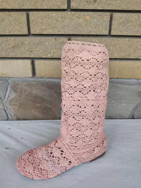 Сапожки женские летние вязаные модные PRINT 37, персиковый: 240 грн. ᐉ ...