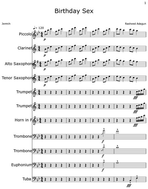 Birthday Sex - Sheet music for Piccolo, Clarinet, Alto Saxophone, Tenor