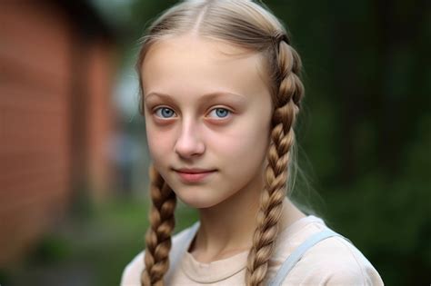 Симпатичная девочка-подросток с косичкой, созданная с помощью ...