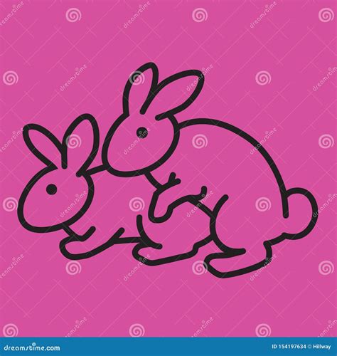 Two rabbits have sex stock vector. Illustration of easter - 154197634