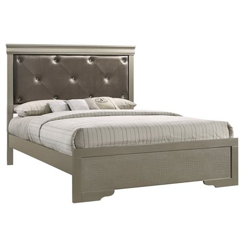 Homestock Rustic Recluse Queen Bed , Silver Champagne - Walmart.com