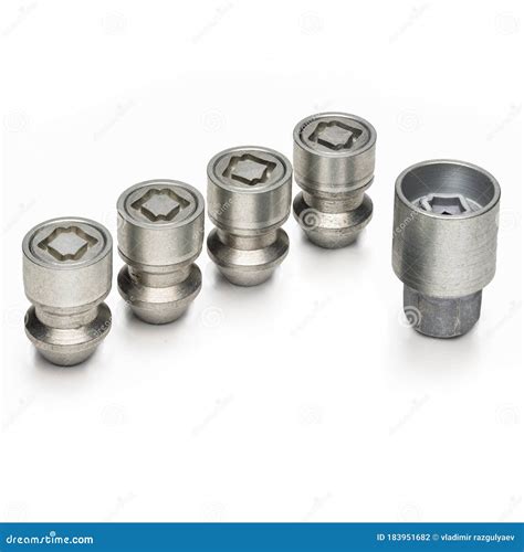 Car Lock Nuts, Wheel Nut that Protect the Wheels from Theft. Close-up