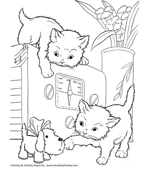 cat coloring pages printable playful kittens cat coloring page