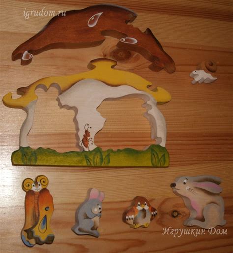 Игрушки - Деревянные пазлы по сказкам. - Игрушкин Дом