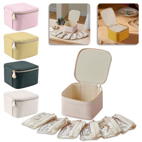 Clearance TOFOTL Leather Travel Jewelry Boxes, Small Jewelry Case with