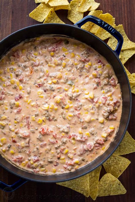 sausage queso dip  real cheese natashas kitchen