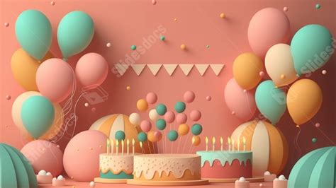 Birthday Balloon Cake Stereo Powerpoint Background For Free Download ...