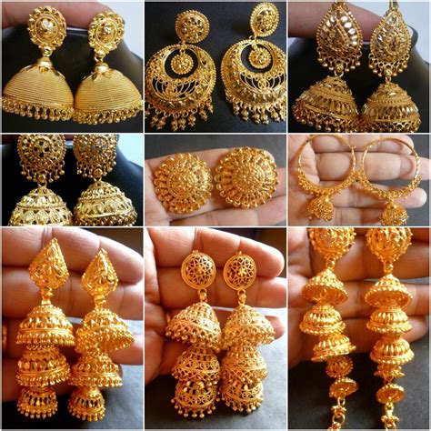 Gold Jewellery Earrings Jhumka - Hoop Earrings