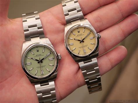ww  rolex oyster perpetual  pistachio beige  lavender