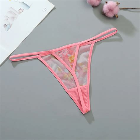 Mesh-Sexy-Thong-For-Women-Ladies-Transparent-Floral-Print-Micro-G