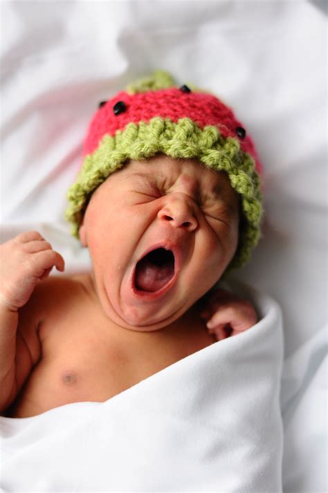 Watermelon Hat for newborn photo shoot. Hat from Little Sproutie. https