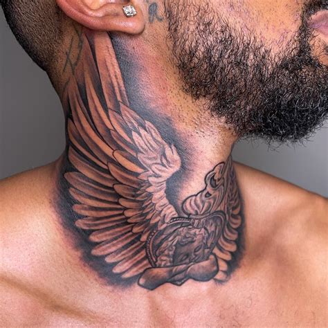 wings neck tattoo ideas