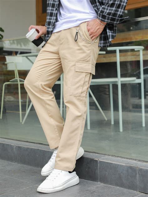 manfinity hypemode men patched detail flap pocket cargo pants cargo