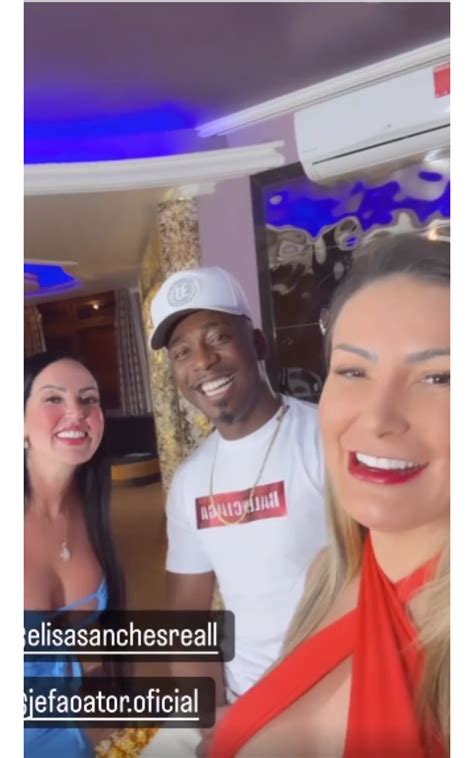 Foto: Andressa Urach, Elisa Sanches e Jefão: 'Tem que ser ele pra dar