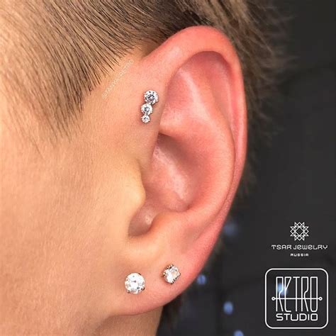 Forward helix with gold Tsar jewelry Форвард хеликс с украшением из ...
