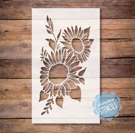 Sunflower Bouquet / Reusable Stencil | Sunflower stencil, Android ...