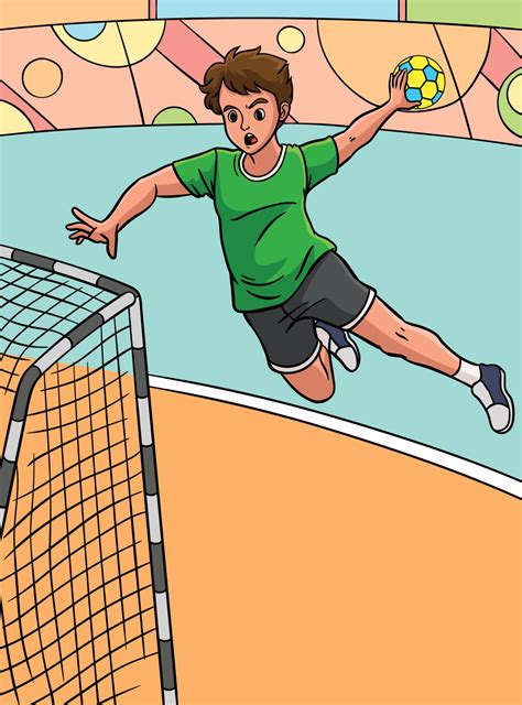 ilustração de desenhos animados coloridos de esportes de handebol 17000352 Vetor no Vecteezy