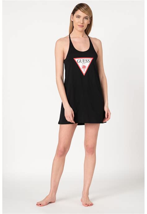 Асиметрична плажна рокля на лога Guess