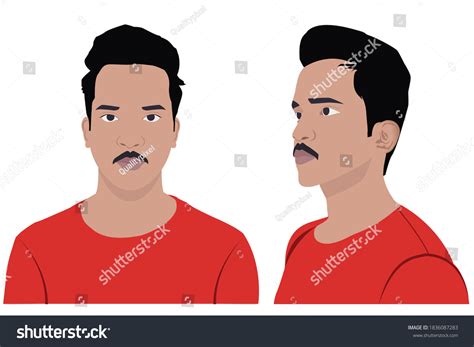 Character Man Face Front Side Views Stock Vector (Royalty Free ...