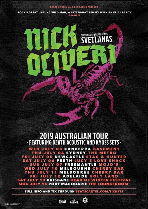 NICK OLIVERI (Kyuss / Queens Of The Stone Age) Australian Tour with ...