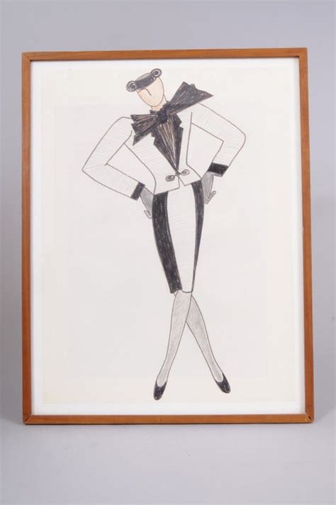Yves Saint Laurent Signed Original Double Sided Fashion Drawing at ...