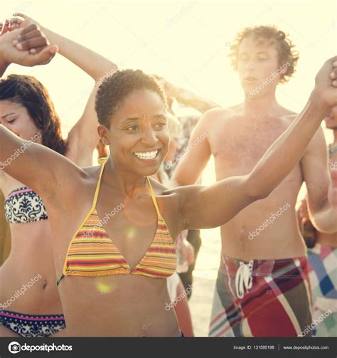 People Dancing on Beach Party — Stock Photo © Rawpixel #131595198