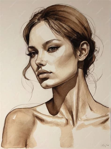 Premium Photo | A pencil drawing of a woman