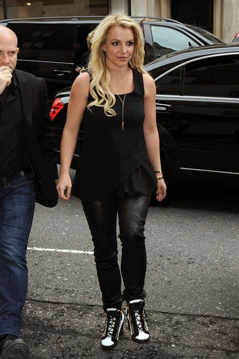 Britney Spears in Leather, London – October 2015 – celebsla.com