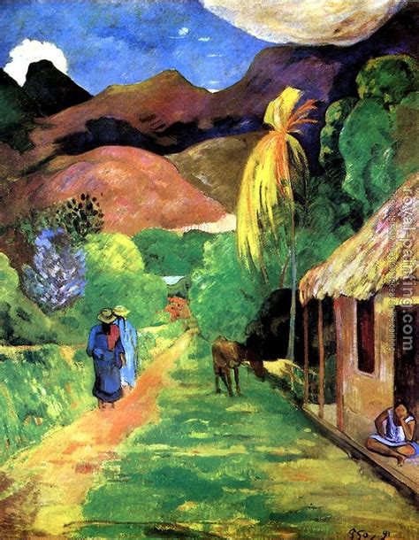 Street in Tahiti by Paul Gauguin | Oil Painting Reproduction