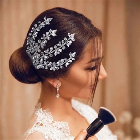 Headpieces For Wedding Silver Rhinestone Bridal Hair Combs And Tiara