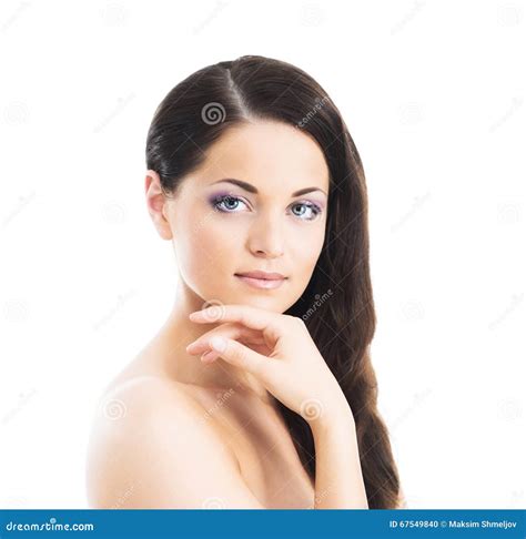Portrait of a Young Naked Woman in Makeup Stock Photo - Image of head