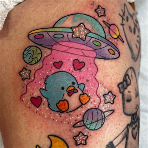 tuxedosam ufo spaceship kawaii tattoo  alex strangler cute alien