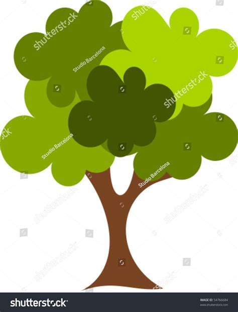 Big Green Oak Tree Vector Illustration Stock Vector (Royalty Free ...