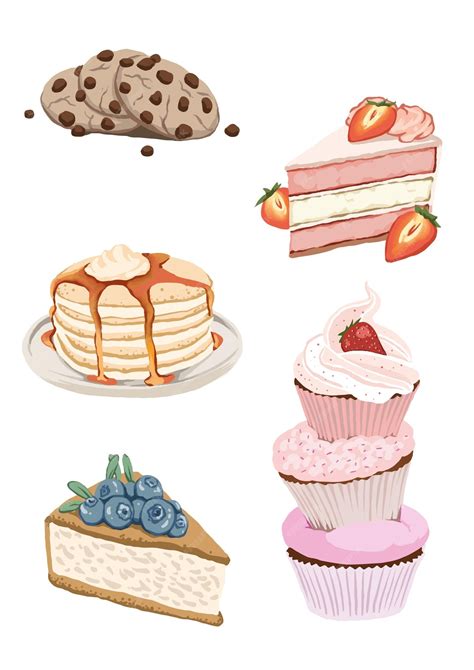 Premium Vector | Instagram Highlight Sweet Icons Watercolor Sweet Treats