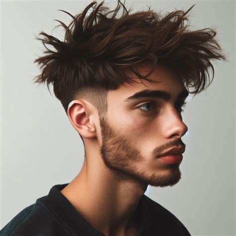 taper fade messy top hairstyles  men