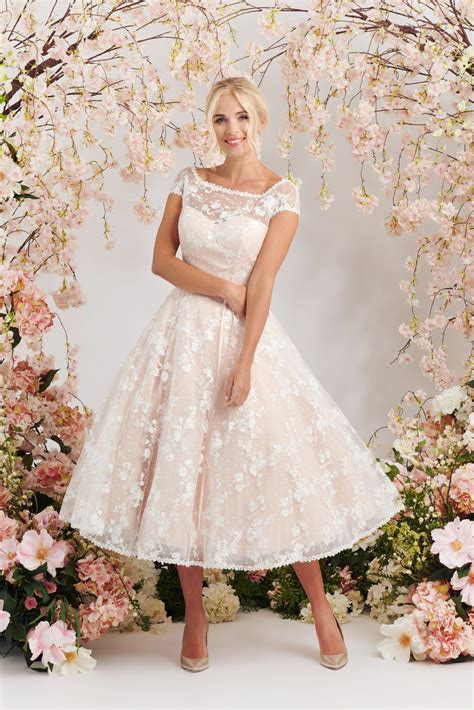 Tea Length Tulle Dress | Ivory & Lace Mid Length Wedding Dresses