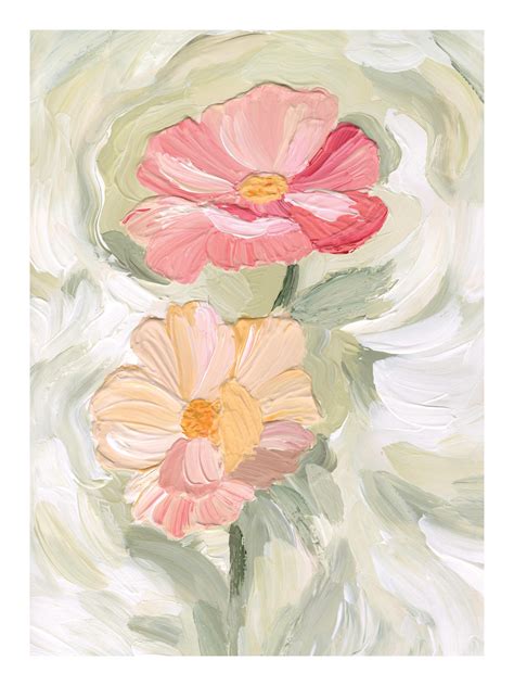 Painted Blossom No2 Poster – Målade blommor i pastell | Exklusiv