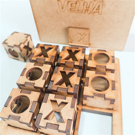 Jogo Da Velha Em 3d - Jogo da Velha 3D com Caixa 130x112x33mm Sanfonada MDF Cru 3mm | Shopee ...