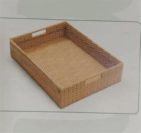 cane brown wicker basket tray  kitchen size mm  mm  mm
