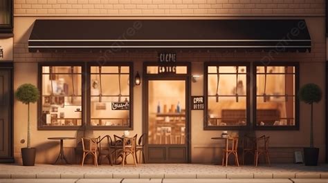rendered cafe house  street background  illustration   cozy
